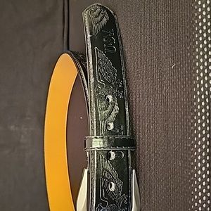 Black Leather Belt Made in USA